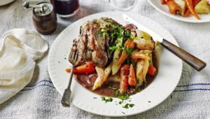Lamb fore shanks with vegetables