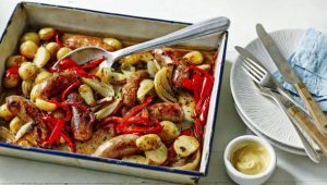 Roasted sausage and potato supper