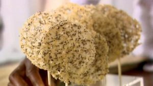 Parmesan and poppy seed lollipops