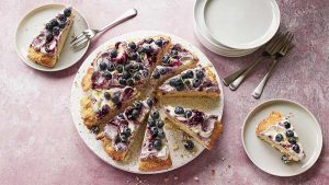 Blueberry and lavender scone pizza