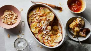 Brioche frangipane apple pudding