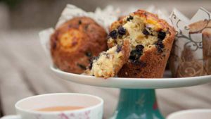 Lemon and blueberry muffins