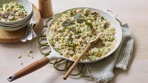 Celery, blue cheese and sage risotto