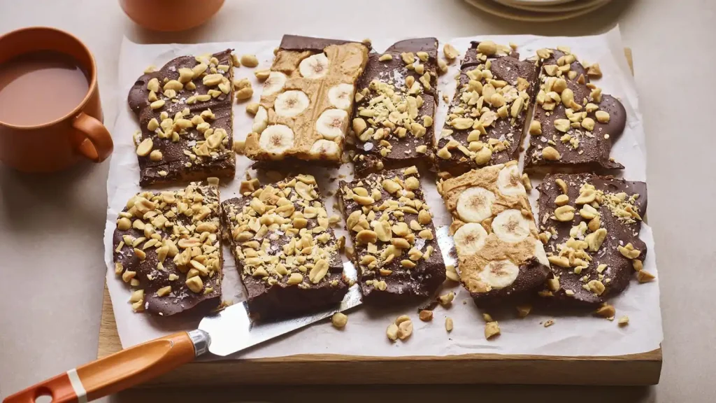 Frozen banana and peanut bark
